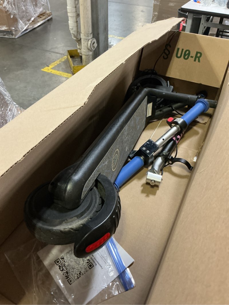 Condition photo showing As Is for gyroor h30 max electric scooter for kids ages 8-12, 150w powerful motor, bluetooth music, dual brake system, adjustable height and speed, best gifts for kids