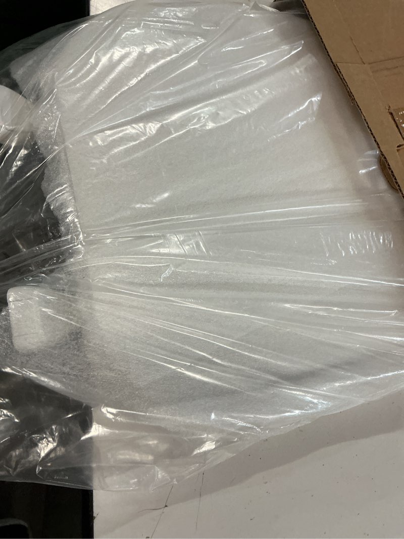 Condition photo showing As Is for centoco eljer emblem elongated toilet seat with square front, closed front with cover, residential, plastic, made in the usa, emb601-001, white elongated 001-white