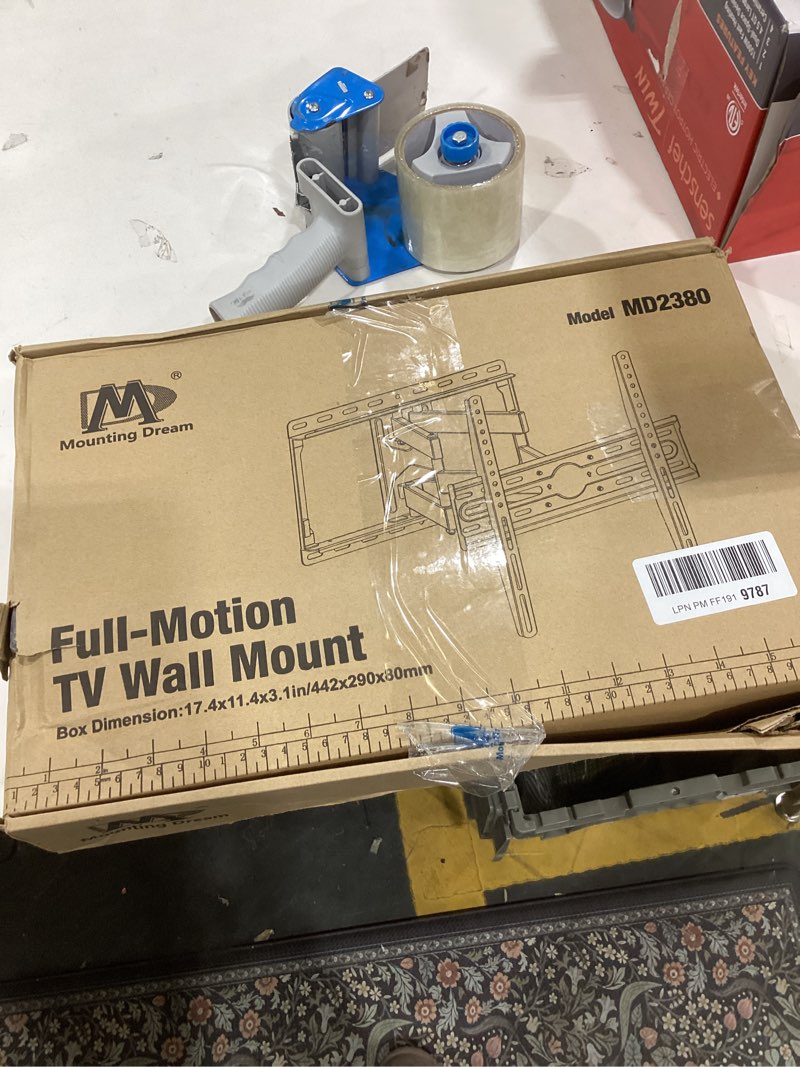 Condition photo showing As Is for Mounting Dream TV Wall Mount for 32-65 Inch Television,Mount with Swivel and Tilt, Full Motion Bracket with Articulating Dual Arms, Fits 16inch Studs, Max VESA 400X400 mm, 99lbs, MD2380 For 32" to 65" TVs, 16" Studs