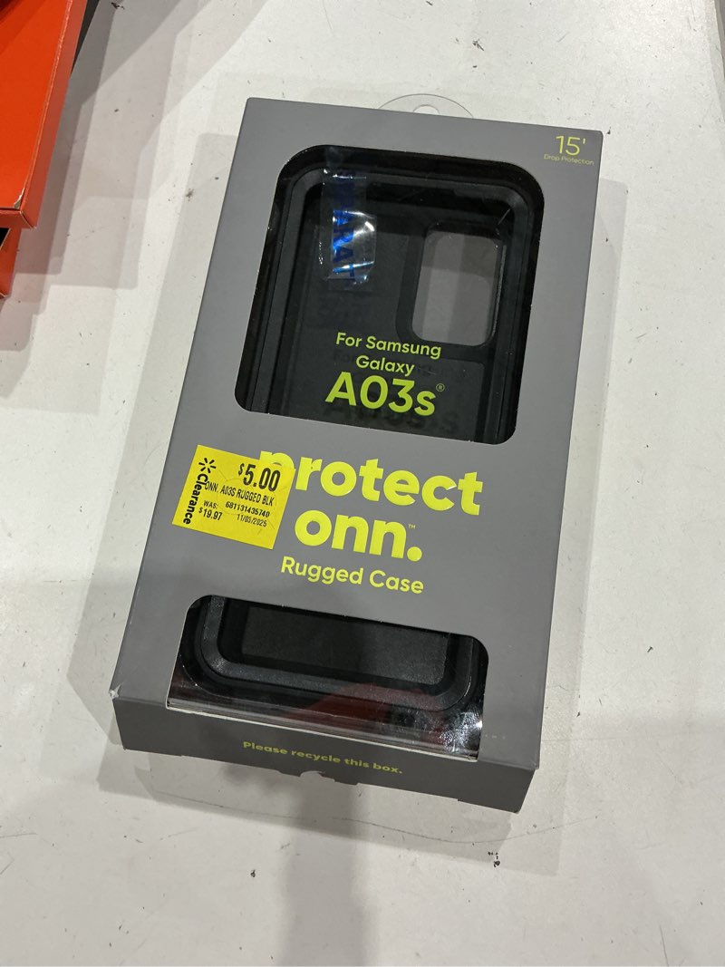 Condition photo showing New/Like New for onn. rugged phone case for samsung galaxy a03s - black