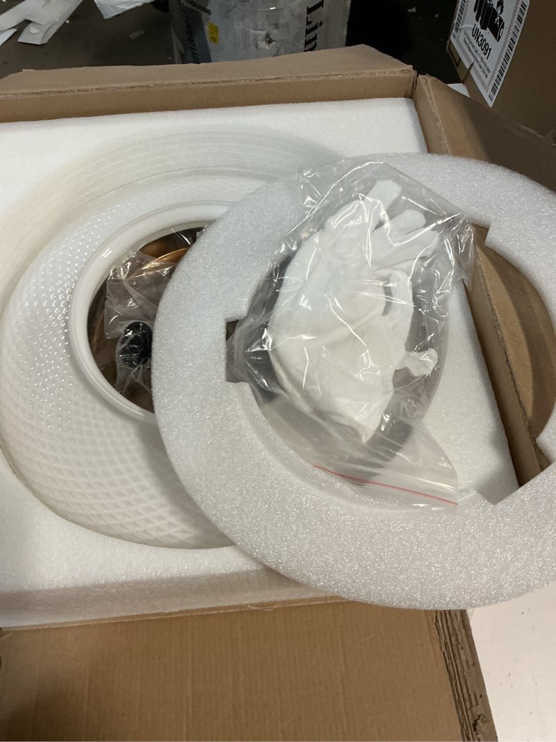 Condition photo showing New/Like New for Lamomo Semi Flush Mount Ceiling Light,White Glass Shade Gold Hallway Light Fixture,3-Bulb Globe Glass Close to Ceiling Scone,Indoor Hanging Light for Bedroom Kitchen Porch Hallway,Bulbs Not Included White and Gold 12.2''