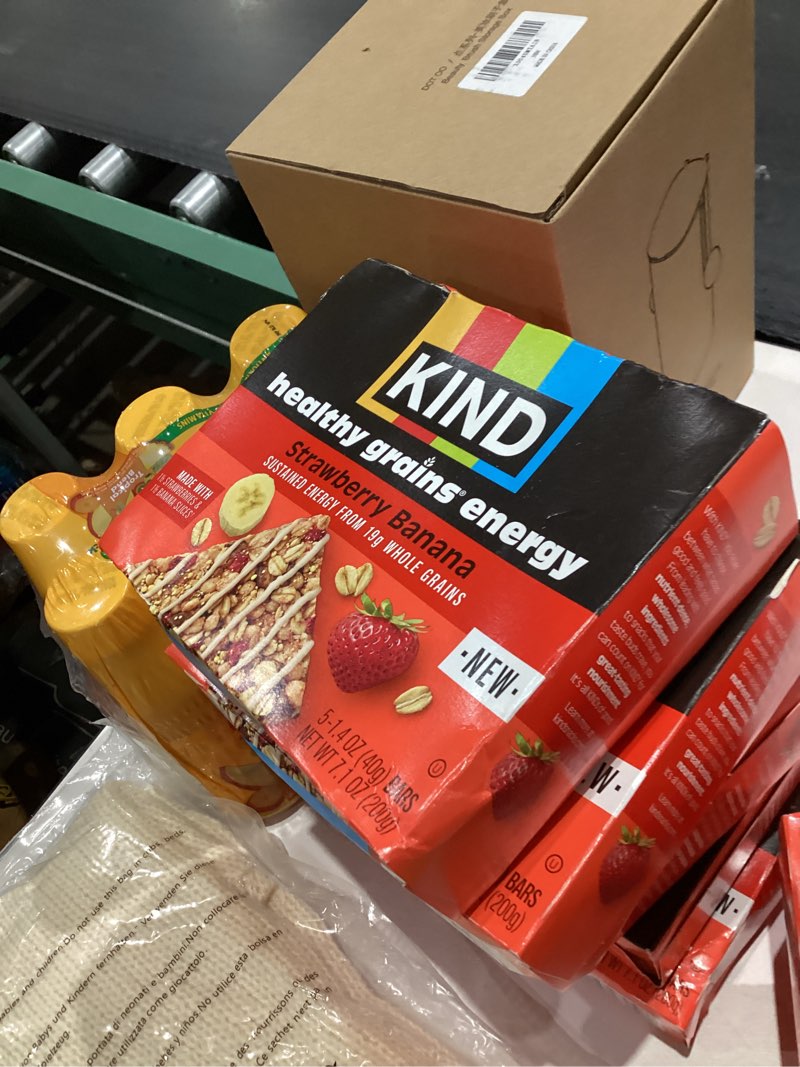 Condition photo showing New/Like New for KIND Healthy Grains Energy Bars, Strawberry Banana, 19g Whole Grains, Made with Super Grains, Gluten Free Snacks, 5 Ct, 7.1oz Strawberry Banana 5