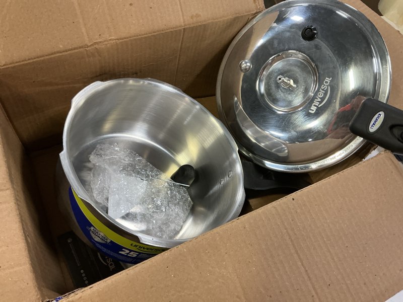 Condition photo showing Good Condition for universal 3.7qt / 3l anti-rust ultra pressure cooker, aluminum pressure cooker for 4 servings, pressure cooker for canning, even heat distribution, diameter 9.4 inches - 24 cm / height 6.9 inches - 18 cm
