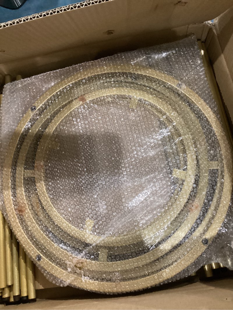 Condition photo showing Good Condition for urban deco cylinder stands for party, 3pcs gold round pedestal stand for parties, metal cake stands with acrylic countertop, cilindros para fiestas for birthday party wedding baby shower decor