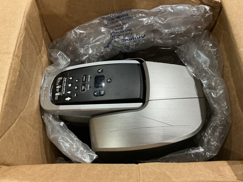 Condition photo showing As Is for keurig k-elite single serve k-cup pod coffee maker, with strength and temperature control, iced coffee capability, 8 to 12oz brew size, programmable, brushed silver