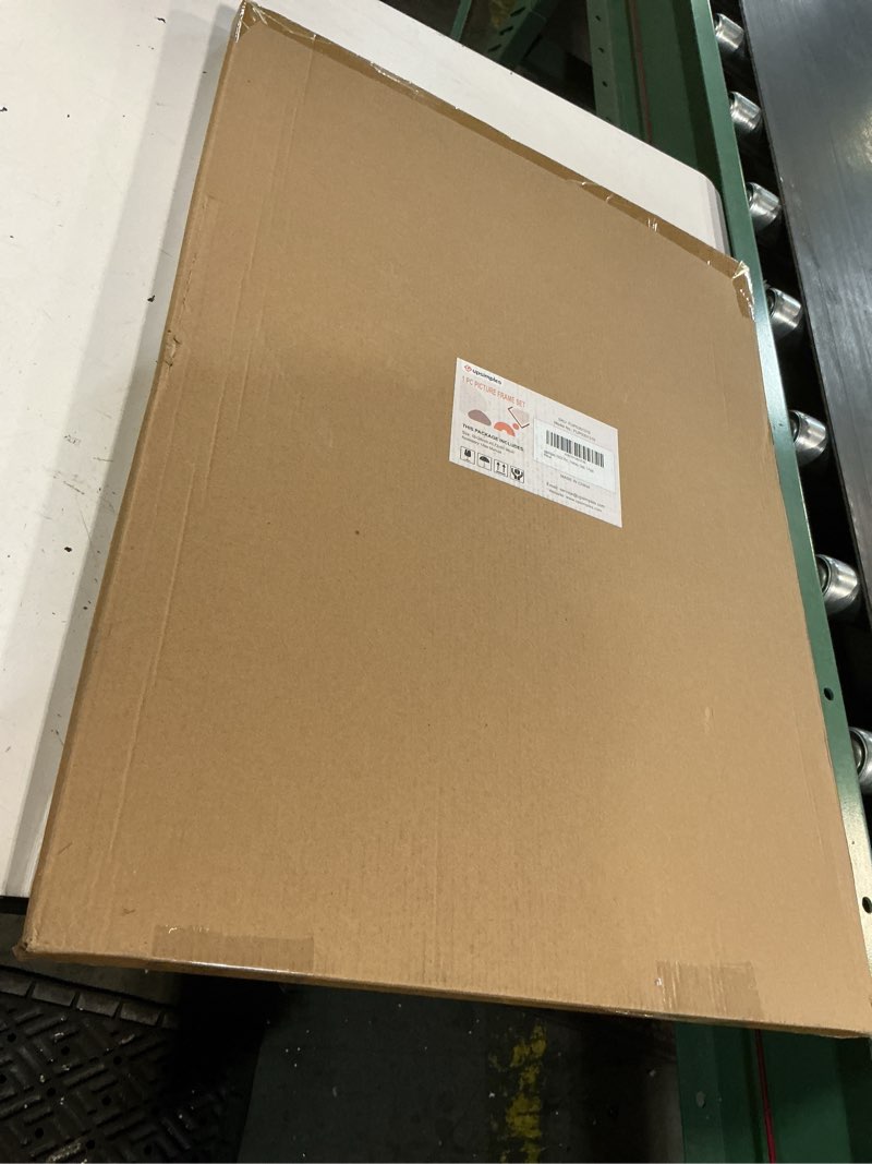 Condition photo showing New/Like New for upsimples 18x24 picture frame, display pictures 16x20 with mat or 18 x 24 without, wall hanging poster frames, gold, 1 pack gold 18x24