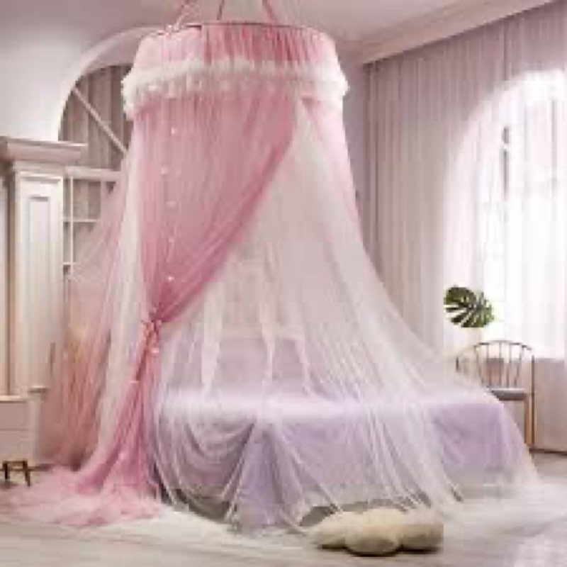 AIKASY Princess Bed Canopy for Girls & Adults, Elegant Double-Layer Bed Curtain, Children's Dream Ro