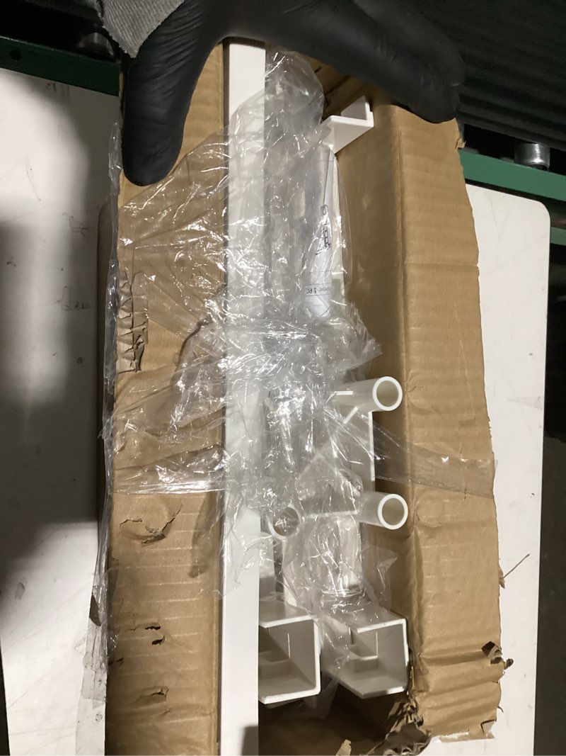 Condition photo showing As Is for 3-Shelf Corner Cabinet – Storage Cupboard with Stylish Shutter Doors and Adjustable Shelves for Kitchen or Bathroom Furniture by Lavish Home (White) Pack of 2 White Planter Box