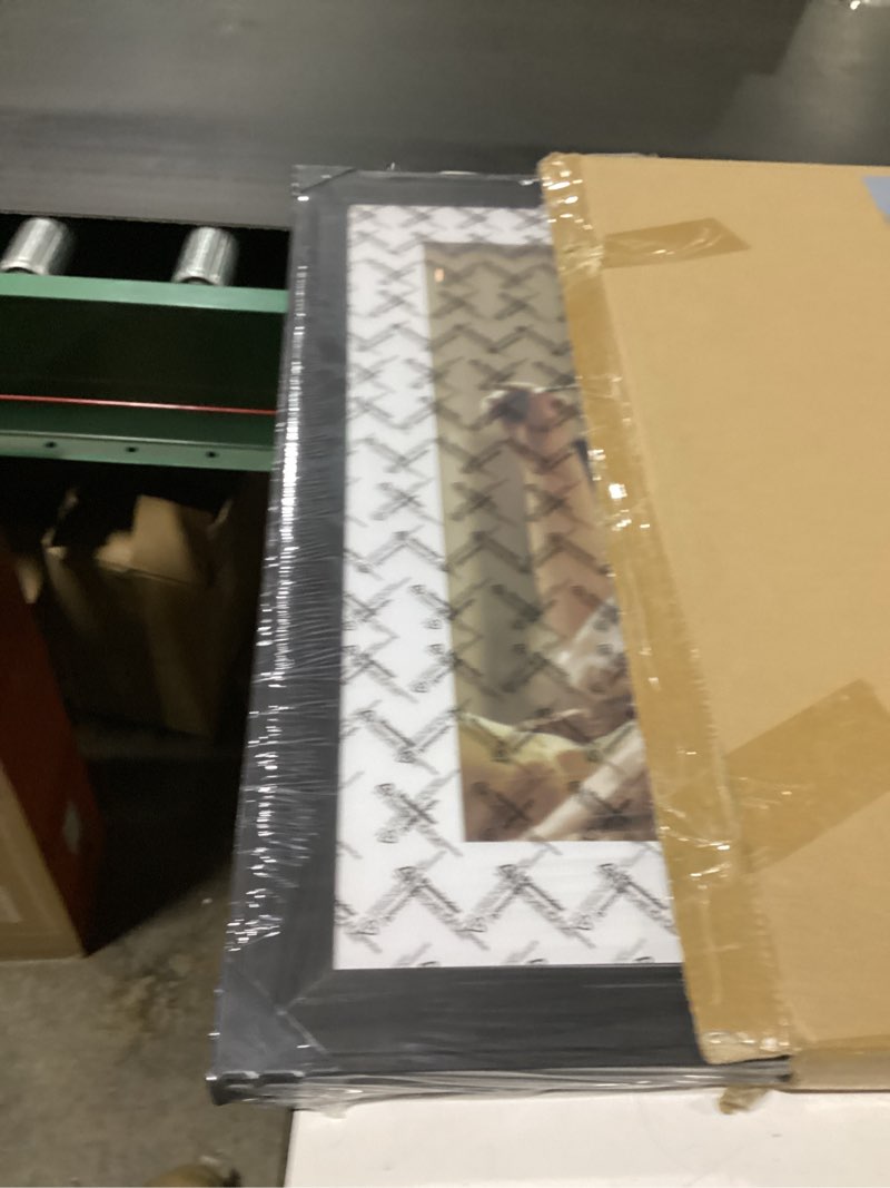 Condition photo showing New/Like New for tinkeps display 20 x 24 picture frame black. 1.57 inch wide wood grain texture, pictures 16 x 20 with mat. horizontal or vertical wall 20x24 picture frame. black 20x24