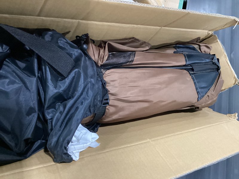 Condition photo showing As Is for lenotos 10 x 10 ft pop up screen tent, portable outdoor camping gazebo with ground stakes and carry bag, brown brown-10ft