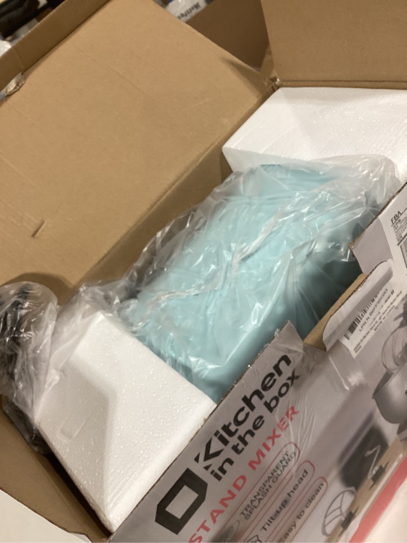 Condition photo showing Good Condition for kitchen in the box stand mixer,3.2qt small electric food mixer,6 speeds portable lightweight kitchen mixer for daily use with egg whisk,dough hook,flat beater (blue)