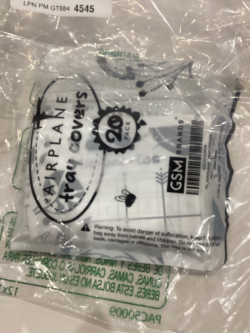 Condition photo showing Good Condition for gsm brands disposable airplane tray table cover - double sided  - opaque white