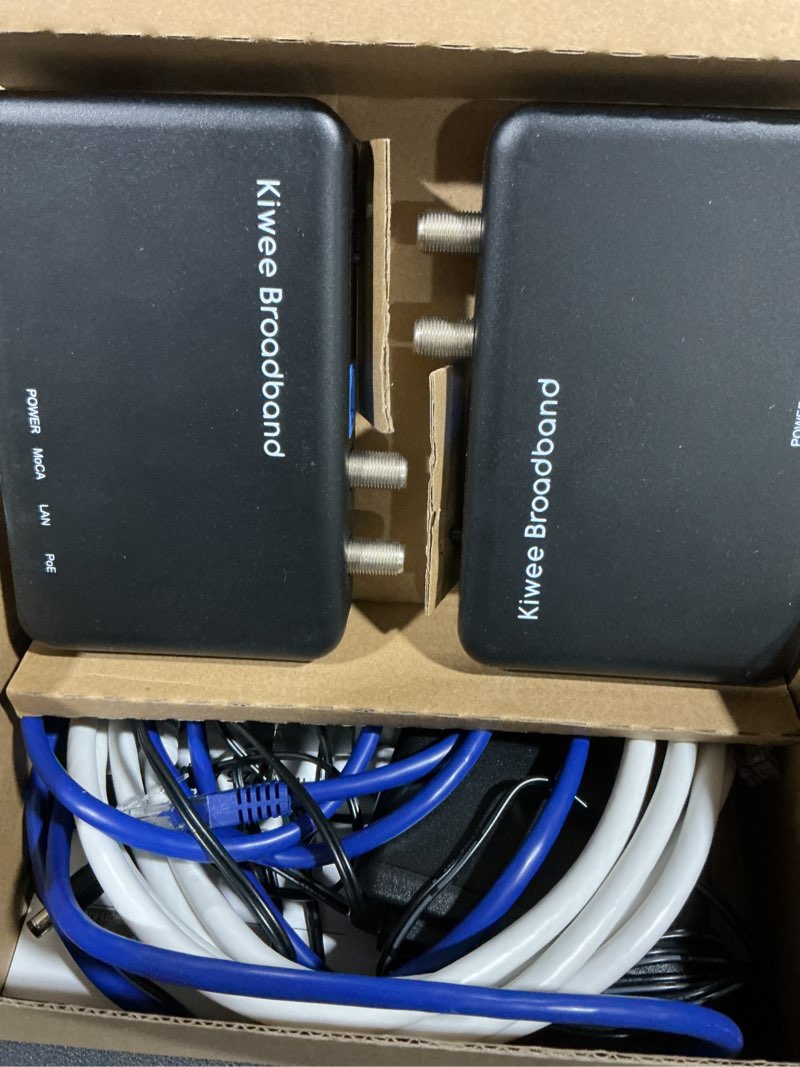 Condition photo showing Good Condition for MoCA 2.5 Adapter Kit with 2.5G Ethernet Port and PoE+ 30W for Ethernet Over Coax – Ideal for Wi-Fi 6E/7 Access Points, IP Cameras, and More – Model KB-M3-03