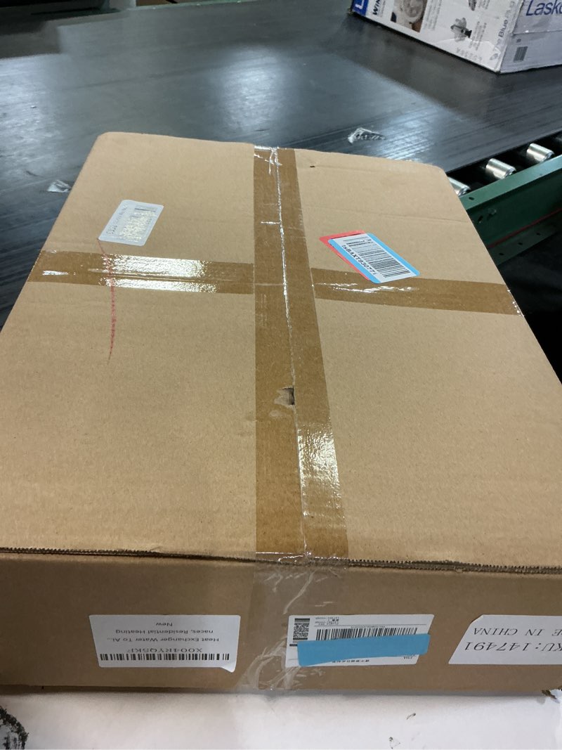 Condition photo showing New/Like New for Heat Exchanger Water To Air 14x14, Forced Air Heating with 1" Copper Ports Hot Water Coil for Outdoor Wood Furnaces, Residential Heating