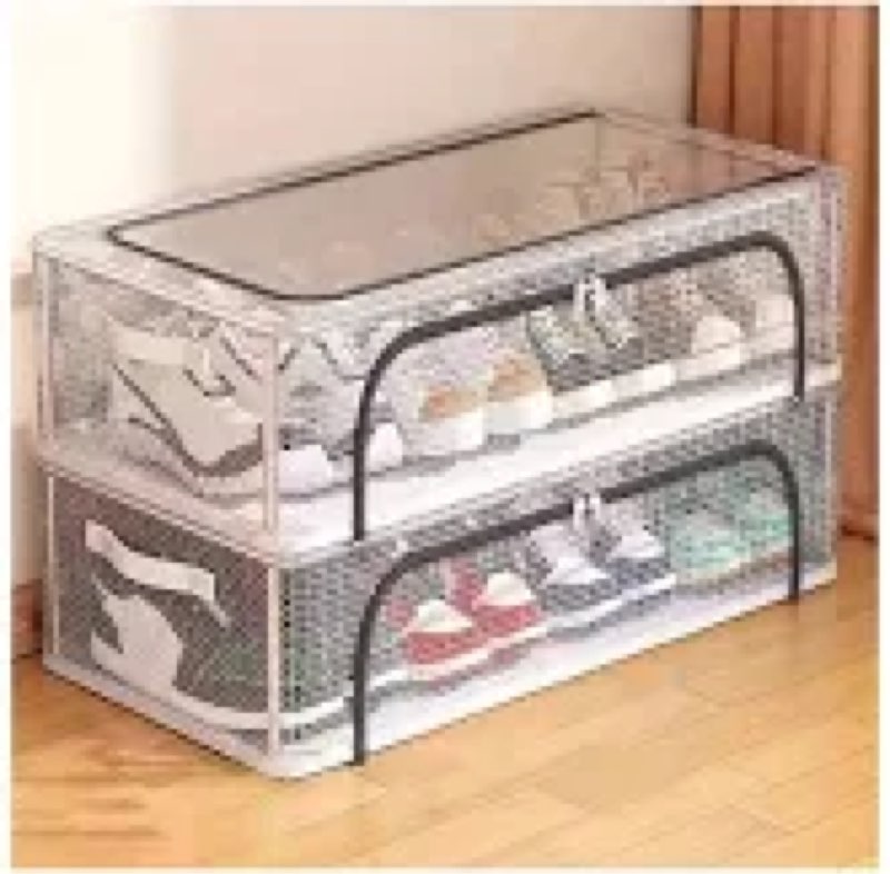 Transparent Foldable Shoe Storage box - no Installation Required, Dustproof & Eczema-Friendly, Pvc Material, Space-saving Organizer for closets, entryways & more