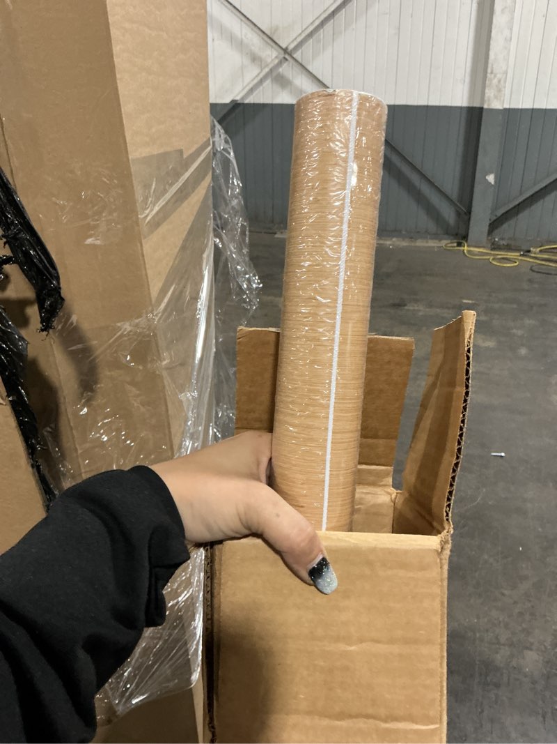Condition photo showing Good Condition for bomeng light brown wood contact paper thick oak wood wallpaper peel and stick 48"x197" waterproof removable faux wood grain vinyl wrap for cabinets drawers counter top covers wood wall paper for walls 48" x 197" light brown