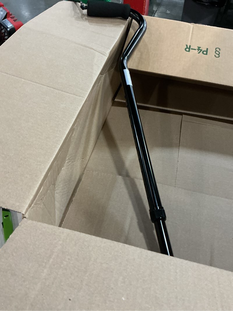 Condition photo showing Good Condition for dmi walking cane and walking stick for adult men and women, fsa eligible, lightweight and adjustable from 30-39 inches, supports up to 250 pounds with ergonomic hand grip and wrist strap, black 1