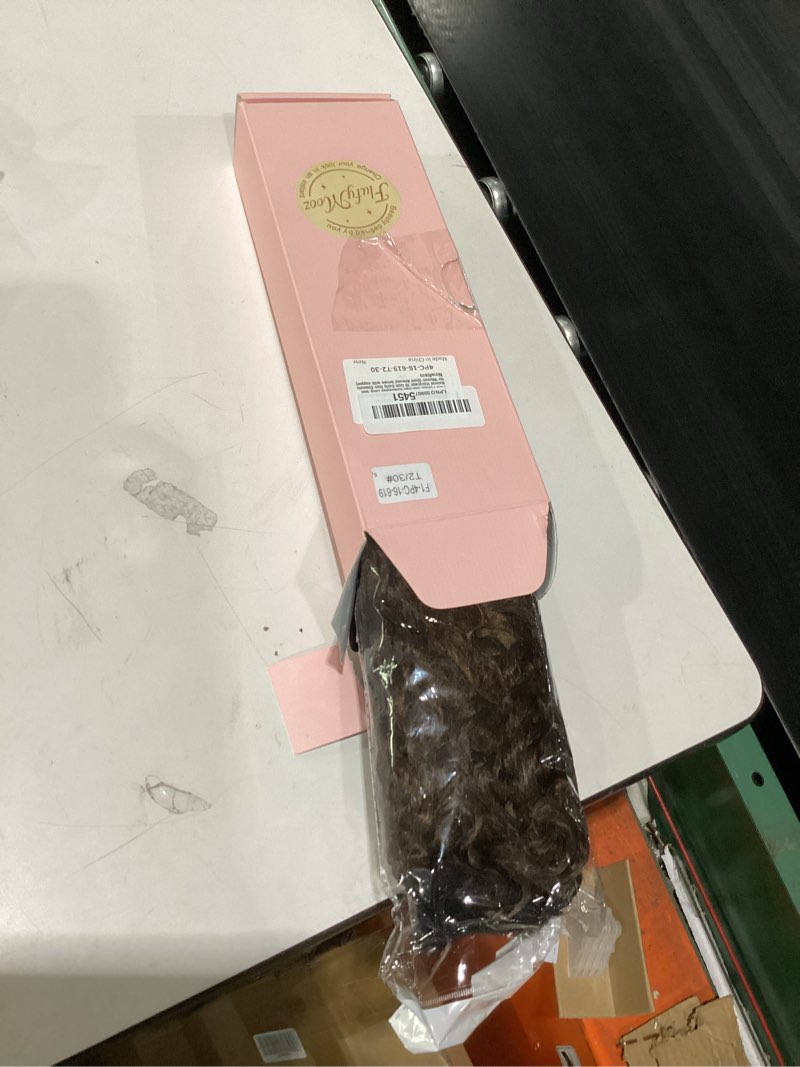 Condition photo showing Good Condition for clip in hair extensions, flufymooz 4pc 100? pure protein silk hair extensions long soft natural hairpiece 16 inch curly hair extension for women (dark almond brown with copper) 16 inch dark almond brown with copper