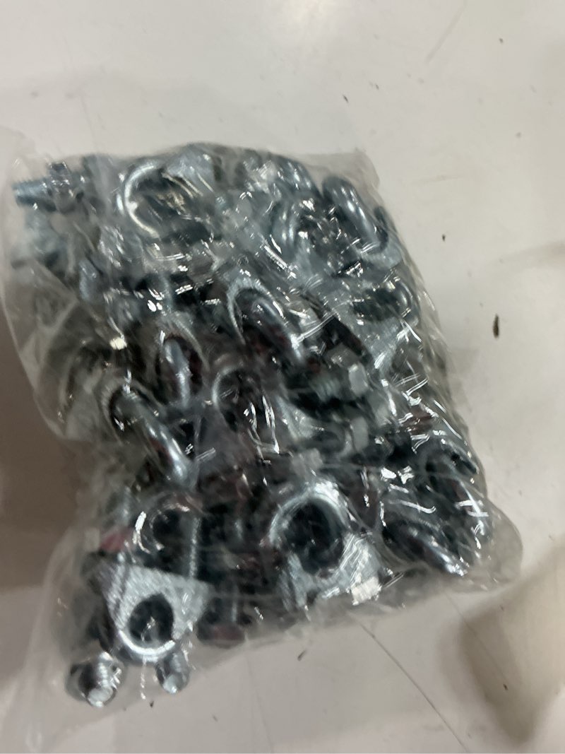 Condition photo showing Good Condition for 50 pcs 3/8" m10 wire rope clip cable clamps, galvanized u-bolt saddle fasteners for fixed tent rope, wire rope, wire cable, clothes lines 3/8"-m10-50pcs