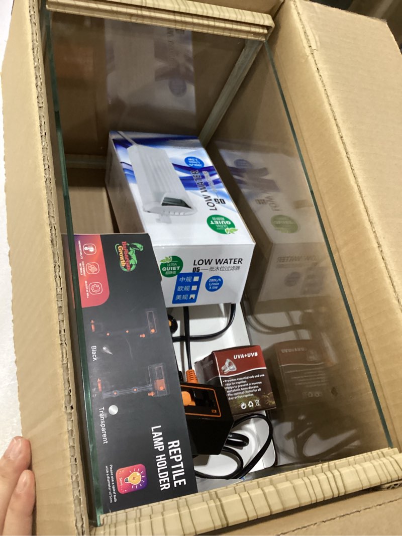 Condition photo showing New/Like New for Turtle Aquarium Kit - New - Aquatic Tank with Filter, Light & Basking Platform - Perfect Starter Aquarium for Kids - Ideal for Baby and Juvenile Pets