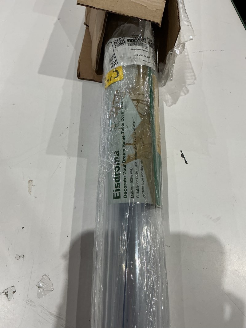 Condition photo showing As Is for 42x80in clear table cover