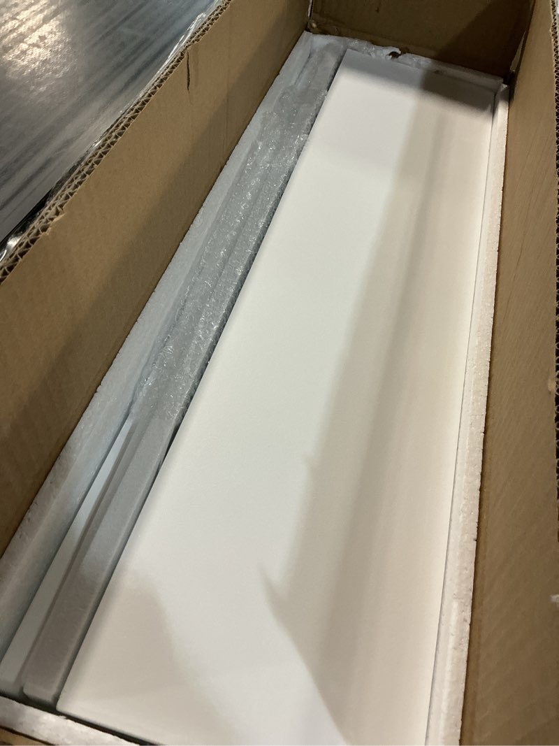 Condition photo showing Good Condition for wopitues floating shelves 24 inch with gold metal guardrail, shelves for wall decor set of 3, wall shelves for bedroom, bathroom, kitchen, living room, plants, picture frames, art- white and gold white and gold 23.6 inch