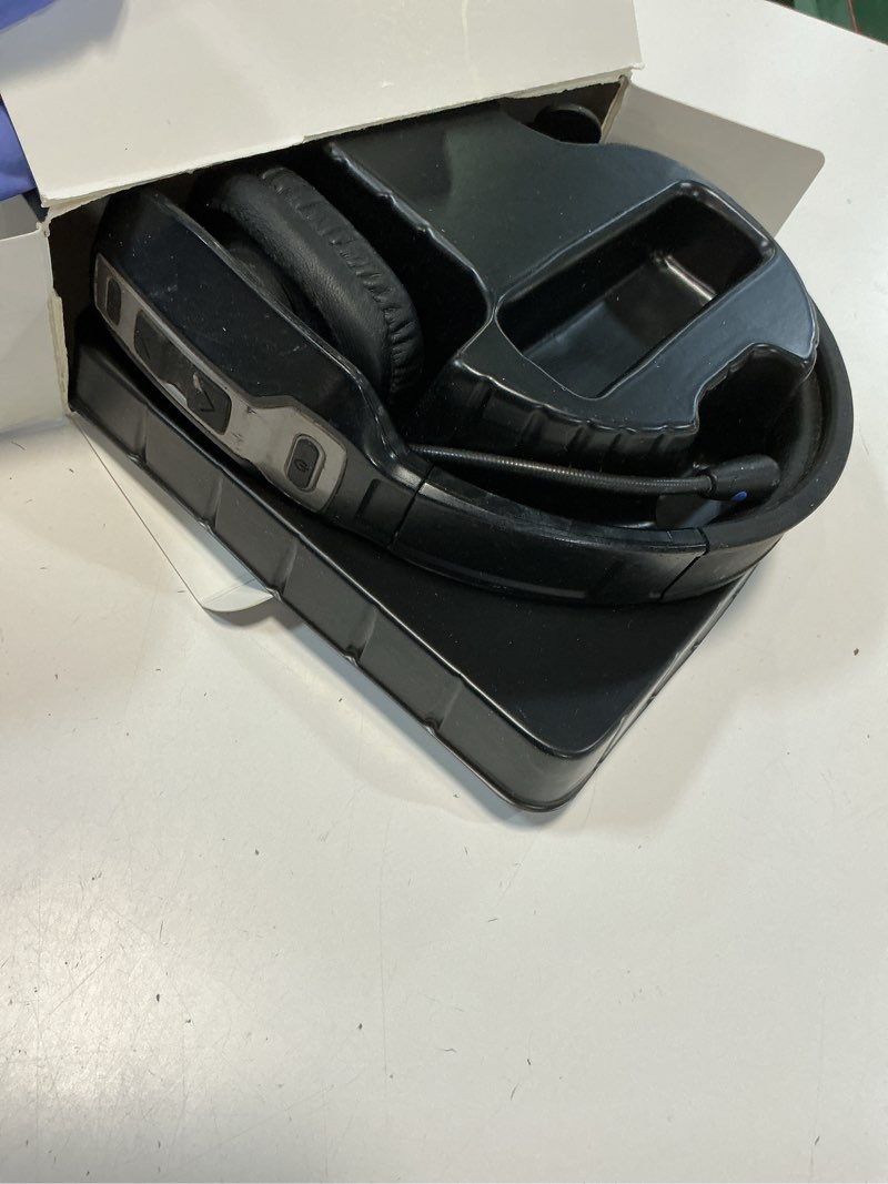 Condition photo showing As Is for sarevile trucker bluetooth headset, v5.2 wireless headset with upgraded microphone ai noise canceling, on ear bluetooth headphone with mute for driver office call center (black)