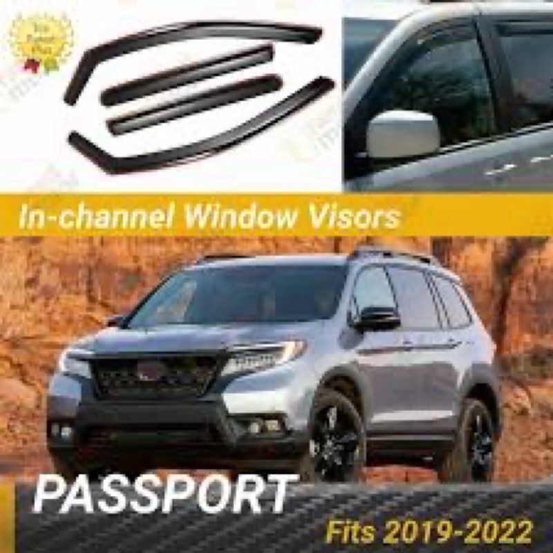 KPY Window Visors Compatible with Honda Passport 2019-2024, 4PC Rain Guard Side Vent Deflectors Tape