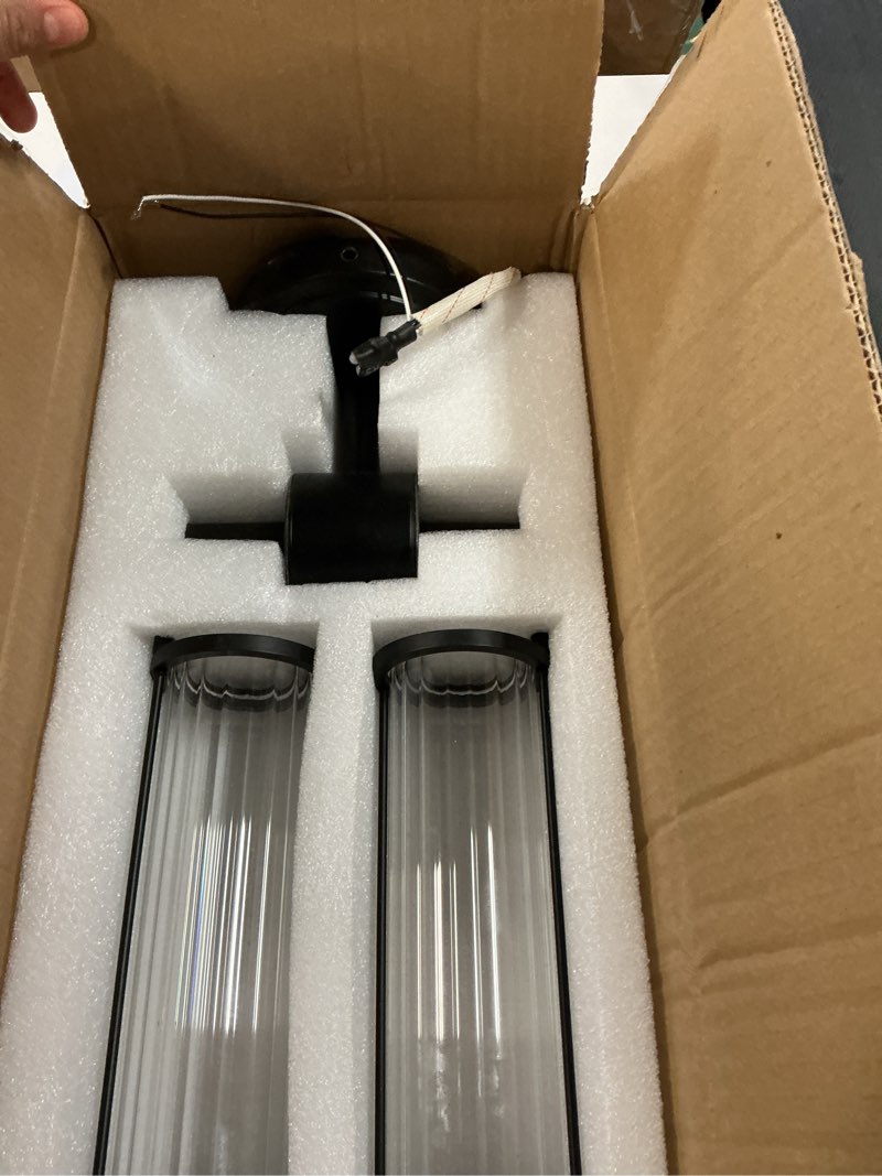 Condition photo showing Good Condition for bathroom sconce wall lighting - black bathroom vanity light fixture vertical and horizontal wall mount 2-light modern indoor wall light for hallway living room(e12 bulbs excluded)