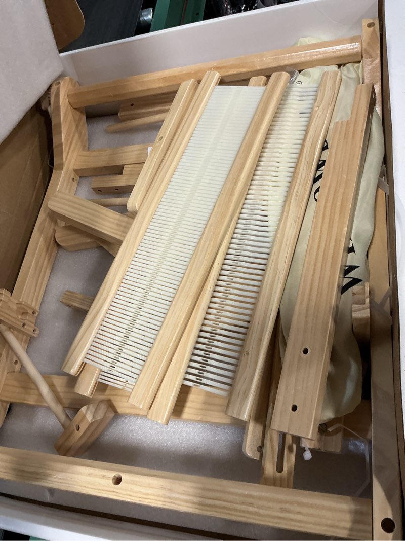 Condition photo showing As Is for WILLOWDALE 16 Inches Rigid Heddle Loom with Stand, Weaving Loom Kit with Shed Stick, Wooden Multi-Craft Weaving Loom for Adults, Threads Warping Frame with Pegs and Yarn Stand, Frame Loom for Beginner 16 Inches with Stand