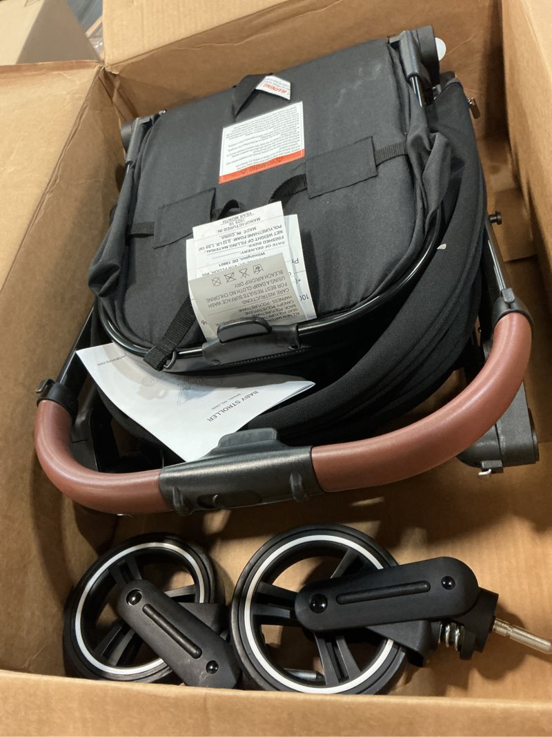 Condition photo showing Good Condition for 2-1 baby stroller, newborn toddler compact stroller with convertible seat, foldable pram stroller with adjustable backrest/canopy& cup holder, for 0-48 months