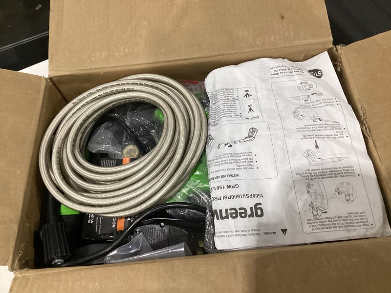 Condition photo showing New/Like New for Greenworks 1500 PSI 1.2 GPM Pressure Washer (Upright Hand-Carry) PWMA Certified