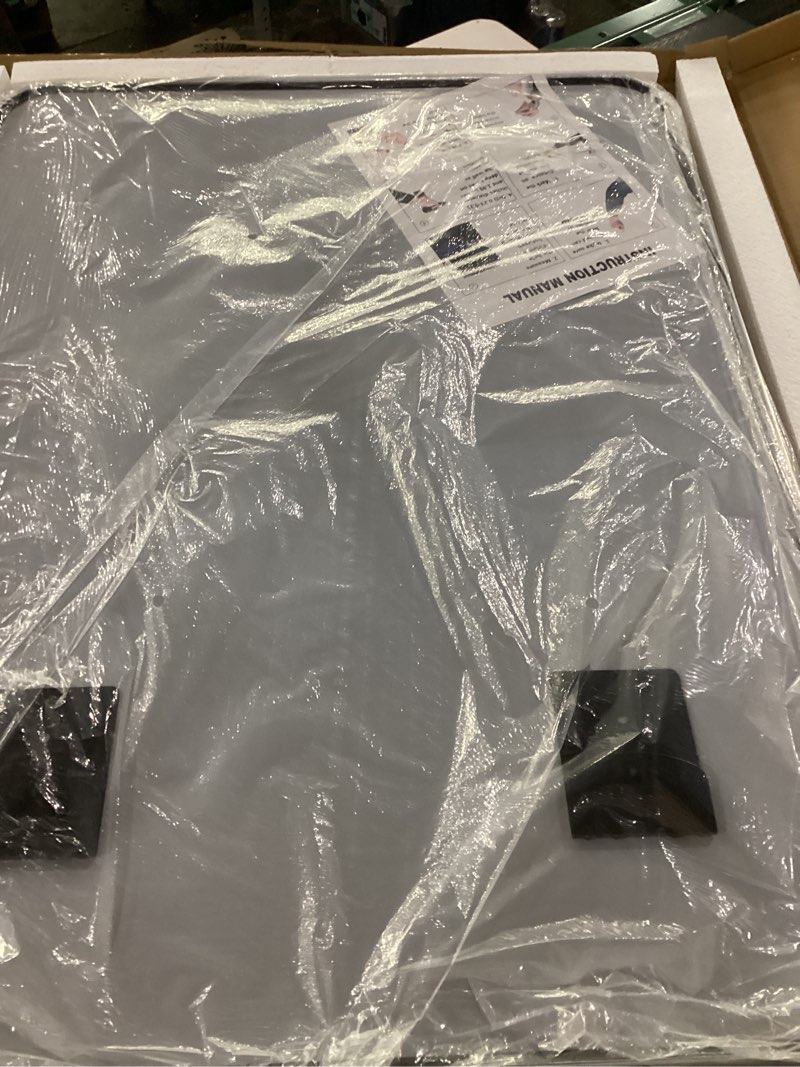 Condition photo showing New/Like New for VooBang Bathroom Mirror 24x32 inch, Silver Gorgeous Deep Frame Wall Mirror, Modern Round Corner Bathroom Vanity Mirror for Bedroom, Living Room, Hanging or Leaning Horizontal or Vertical, Silver Silver 32"L x 24"W