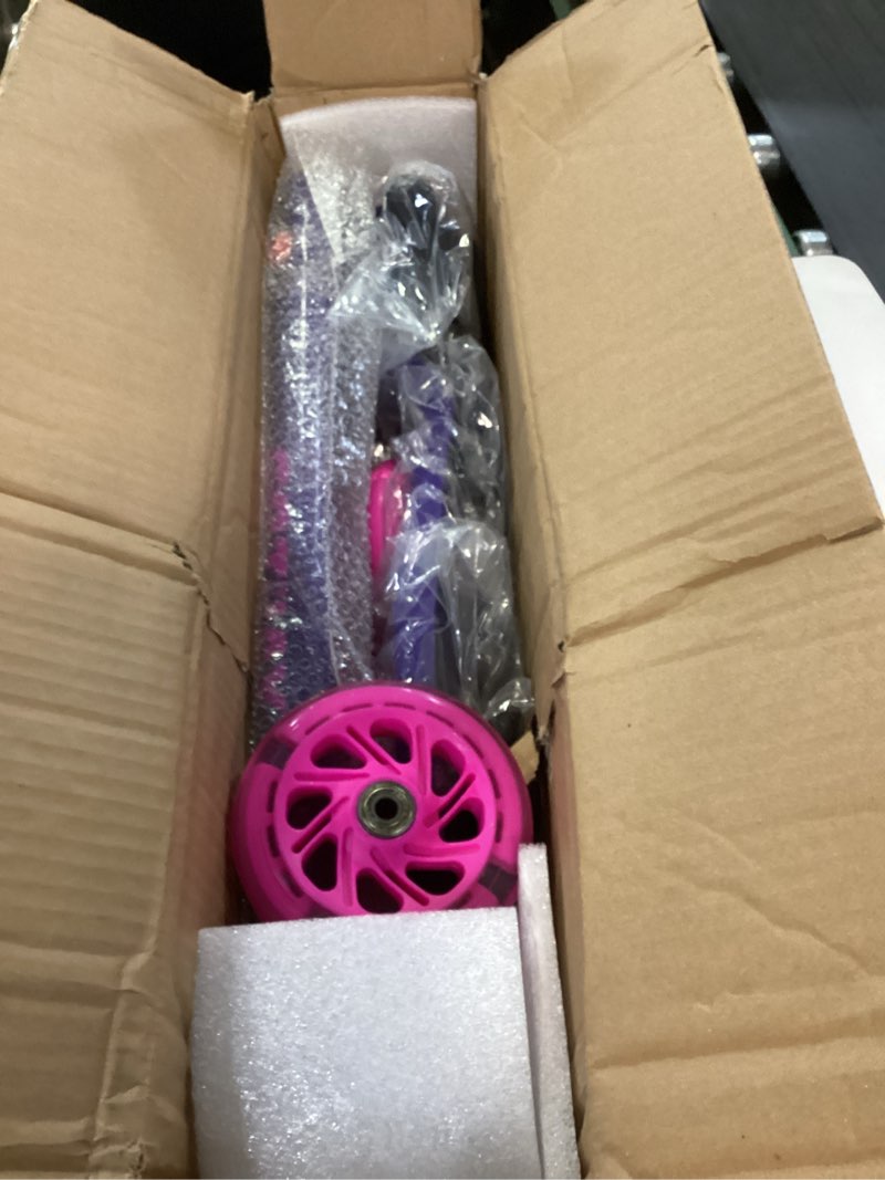 Condition photo showing Good Condition for Gotrax KS1 Kids Kick Scooter, LED Lighted Wheels and 3 Adjustable Height Handlebars, Lean-to-Steer & Widen Anti-Slip Deck, 3 Wheel Scooter for Boys & Girls Ages 2-8 and up to 110 Lbs DarkViolet