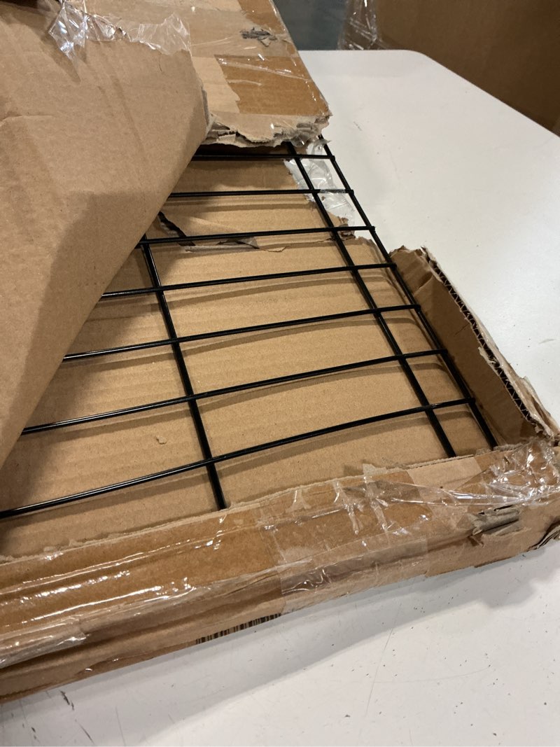 Condition photo showing Good Condition for midwest homes for pets dog crate divider panel for 48-inch cages, adjusts living space, fits midwest models 1548, 1548dd, 1648, 1648dd, black e-coated, 10dp black 29.4"l x 27.3"w x 0.7"h models 710bk, 1248, 1348td, 1548/dd and 1648/dd/ul