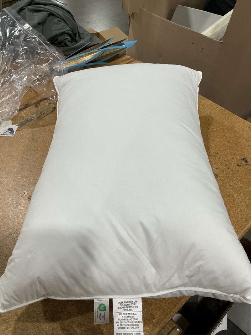 Condition photo showing Good Condition for down alternative pillow | 100% cotton, percale weave | premium european fill | hypoallergenic | handcrafted | oeko-tex standard 100 | 20\" x 30\" | queen |