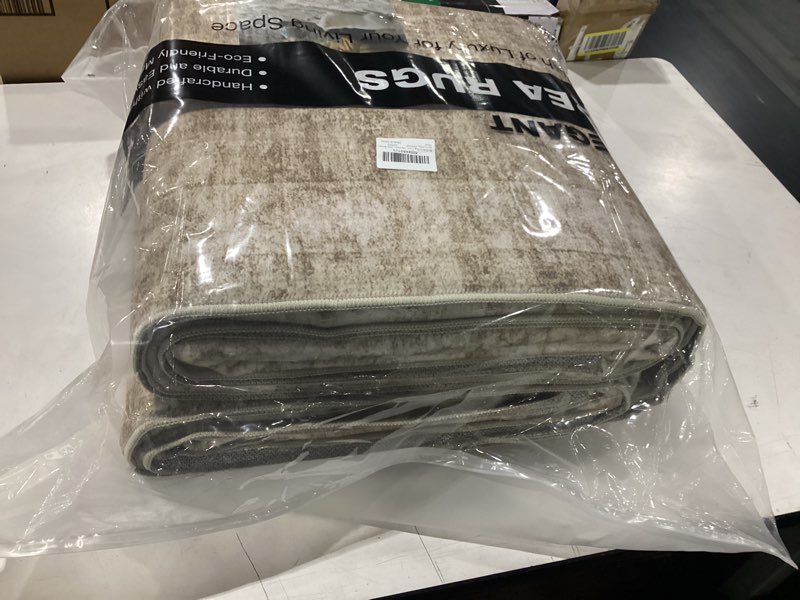 Condition photo showing Good Condition for nakagishi 6x9 area rugs living room: washable large vintage rug neutral non-slip soft stain resistant indoor carpet for bedroom nursery dining room office playroom - dark brown dark brown 6' x 9' (rectangular)
