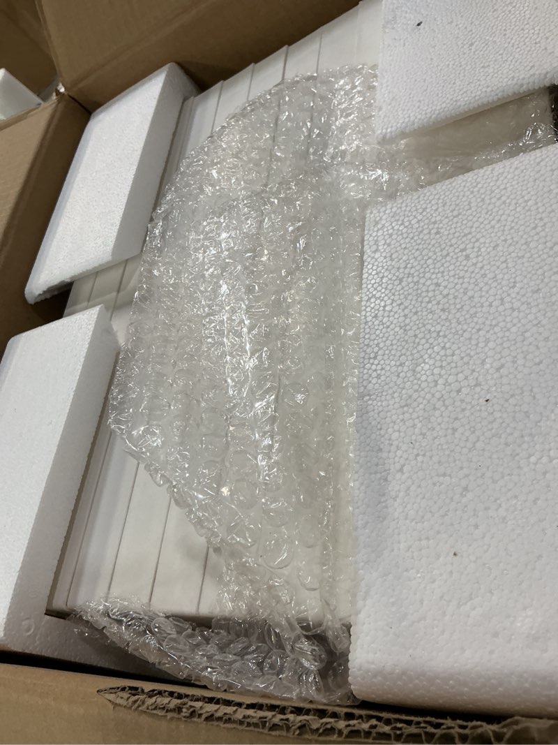 Condition photo showing New/Like New for Foldable Shoe Organizer Storage Box, Portable Extra Large Folding Shoe Rack for Closet, Shoe Storage Box with Magnetic Transparent Door and Wheels, 9 Layers 18 Grids with 4 Big Grids 1 White 9 Layers-C