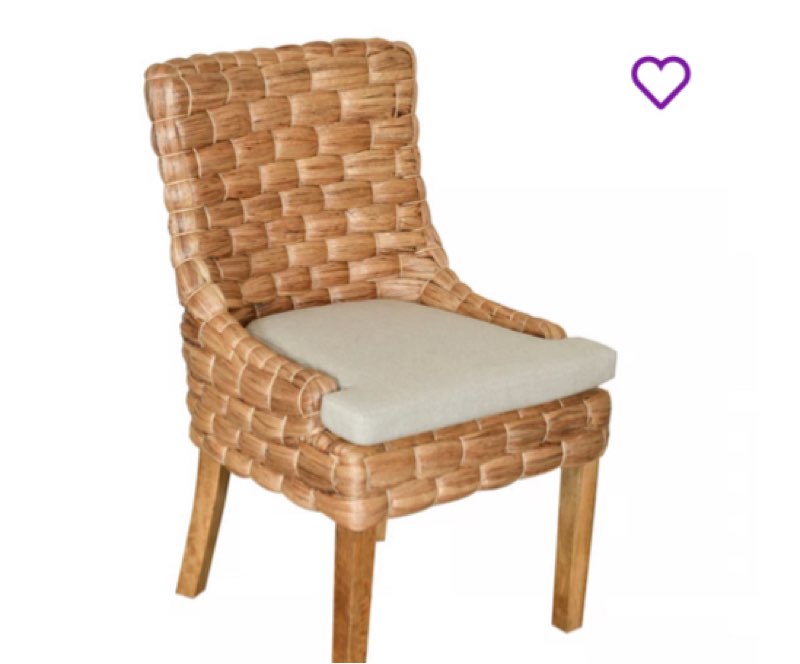 Charlayne Dining Chair Water Hyacinth INCOMPLETE