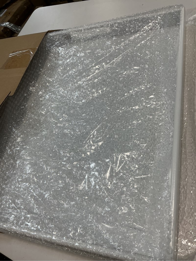 Condition photo showing Good Condition for Bam & Boo 20" x 20" x 2" Square Natural Bamboo Ottoman Tray with Handles, White