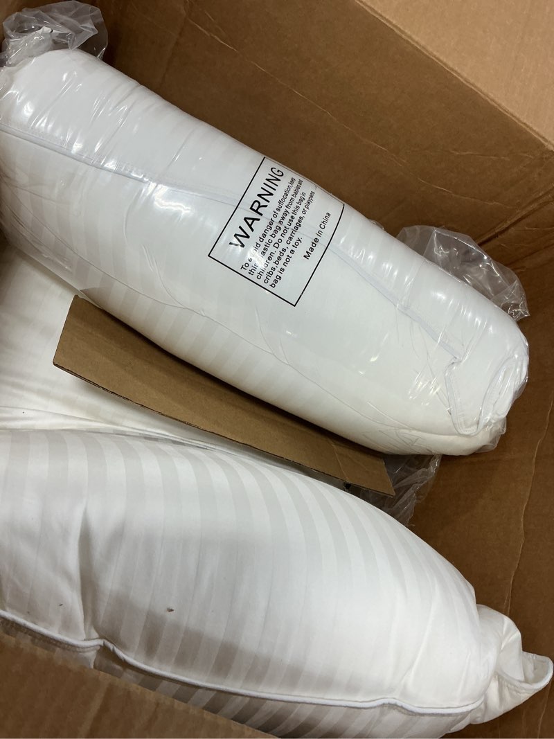 Condition photo showing Good Condition for beckham hotel collection bed pillows standard/queen size set of 2 - original soft down alternative pillow for sleeping - soft support for back, stomach or side sleepers queen / standard white