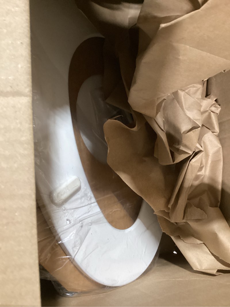 Condition photo showing As Is for bemis 1500ec 390 lift-off wood elongated toilet seat, cotton white (pack of 1) elongated basic