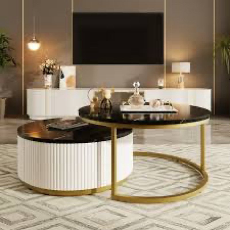 Incomplete Modern round nesting coffee table 