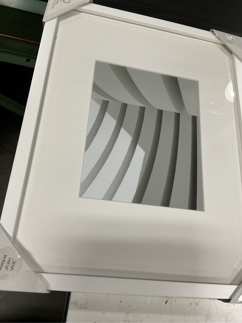 Condition photo showing New/Like New for 8" x 10" matted wood frame white - made by design™