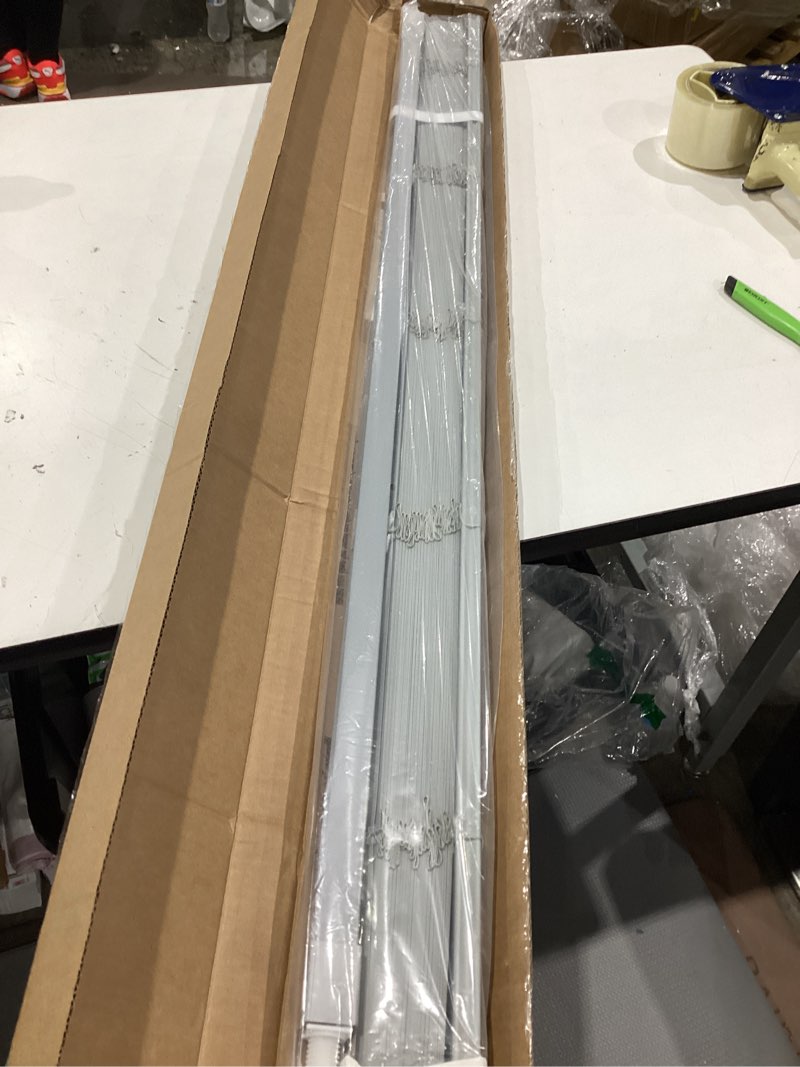 Condition photo showing Good Condition for no drill blinds for windows 1" vinyl l-shaped slats cordless mini blinds for home, for window size 48" w × 48" h grey grey 48" w × 48" h