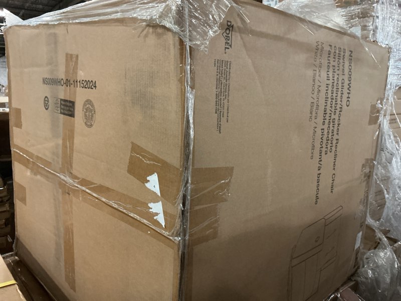 Condition photo showing New/Like New for baby relax mikayla 4-in-1 nursery swivel recliner glider, white