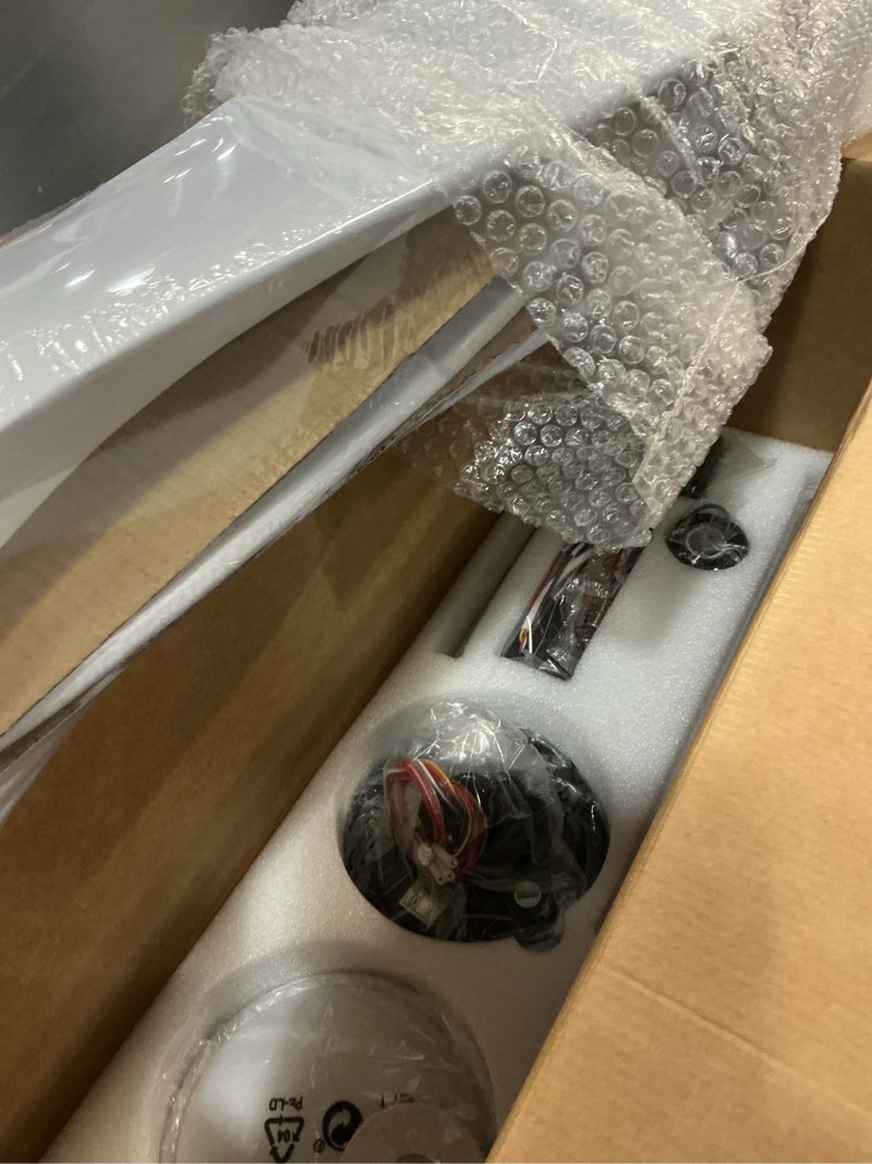 Condition photo showing Good Condition for heimo 52 inch white ceiling fan with light and remote, wood outdoor ceiling fans with lights dimmable for bedroom living room patios kitchen modern 3 blade propeller indoor fan white 52 in