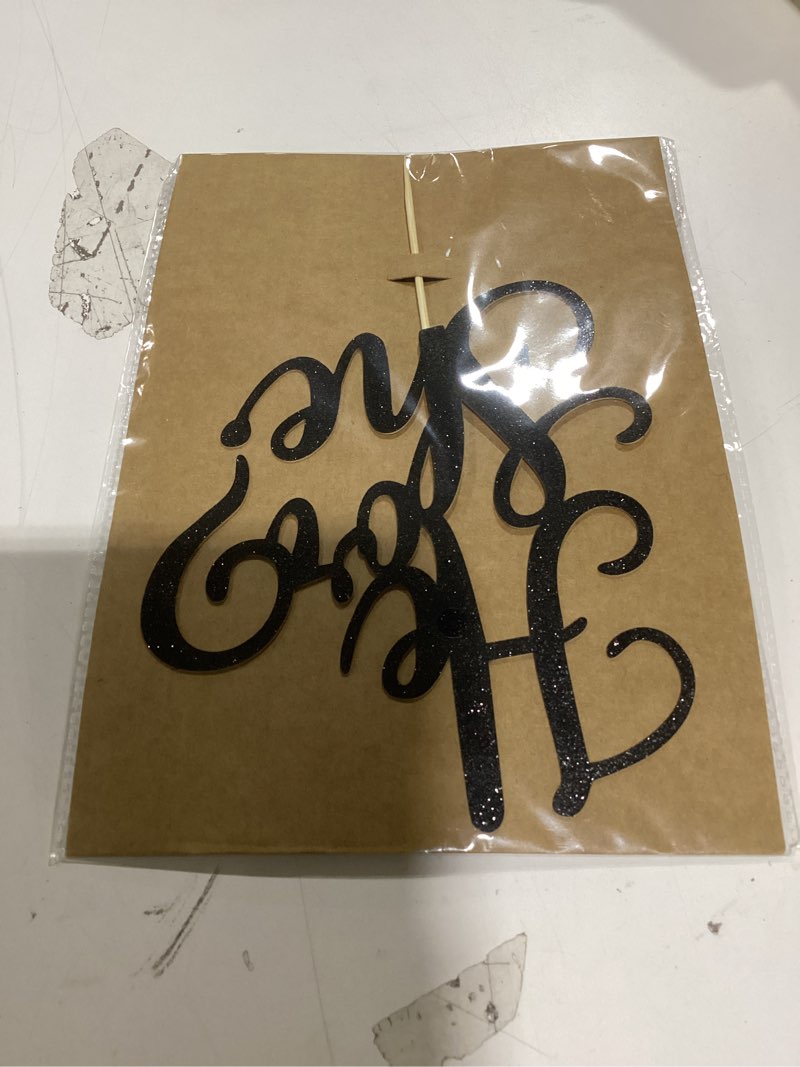 MYAMPED He or She Cake Topper - Glitter Gold Gender Reveal Cake Topper Decorations, Suitable for Bab