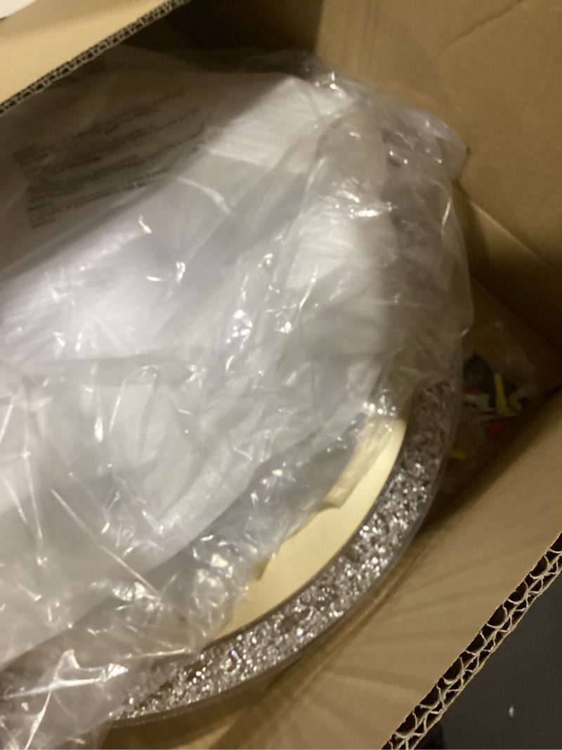 Condition photo showing Good Condition for UOFUS 19.68inch Large Gold Flush Mount Ceiling Light 75W Modern Round LED Ceiling Light Fixture 3000K-6000K Super Bright Circle Ceiling Lamp for Living Room Dining Room Bedroom Kitchen Bathroom Gold 19.68inch