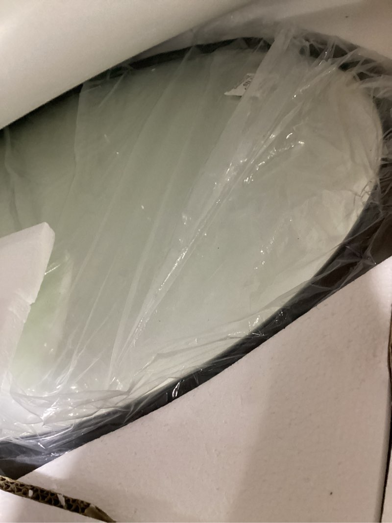 Condition photo showing Good Condition for ANDY STAR Hand-Forged Round Mirror for Wall, 24 Inch Black Solid Steel Antique Rounded Bathroom Mirror, Vintage Hammered Metal Frame Circle Mirror for Wall Decor, Vanity, Bedroom, Entryway Black 24"L x 24"W